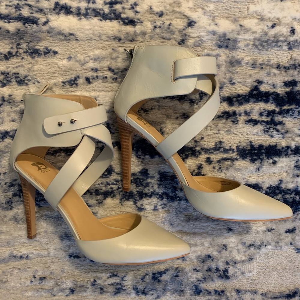 Joe's Jeans Women's Pointed-Toe Strappy High Heels in Light Gray
